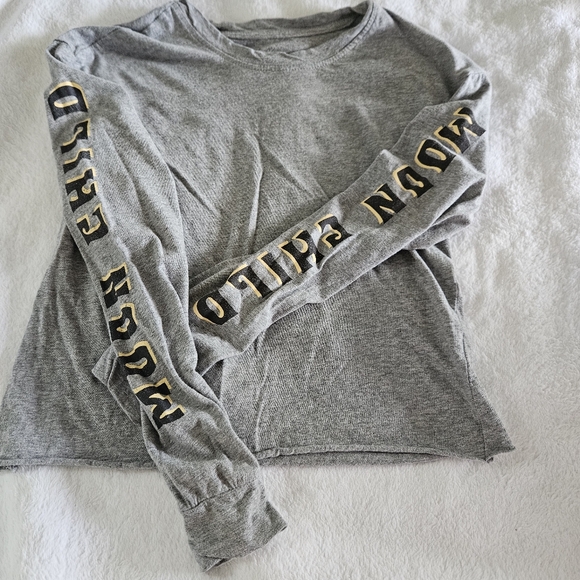 Moon Child Celestial Sun & Moon Cropped Long Sleeve – Gray – XS - Picture 2 of 6